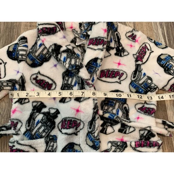 Star Wars Kids Robe Size 6 Flame Resistant R2-D2 Print Belted Plush Sleepwear - Picture 8 of 10